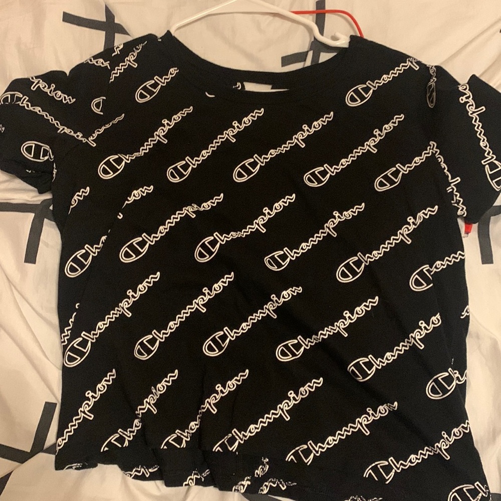 Champion Black Cropped Tee